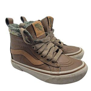 Vans Uy SK8-HI MTE Kids Size 10.5 Brown Camo Dach Outdoor Shoes